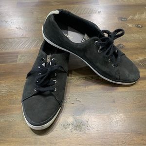 Sperry Top-Sider black suede with gray accents casual sneakers